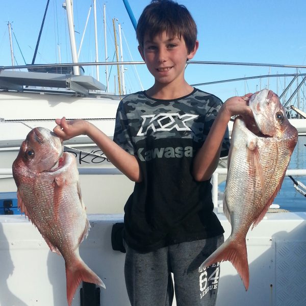 Catching the snapper off Mooloolaba on the Sunshine Coast